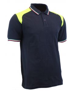 POLO M/C ONE TRICOLORE 0 Blu/Giallo Fluo